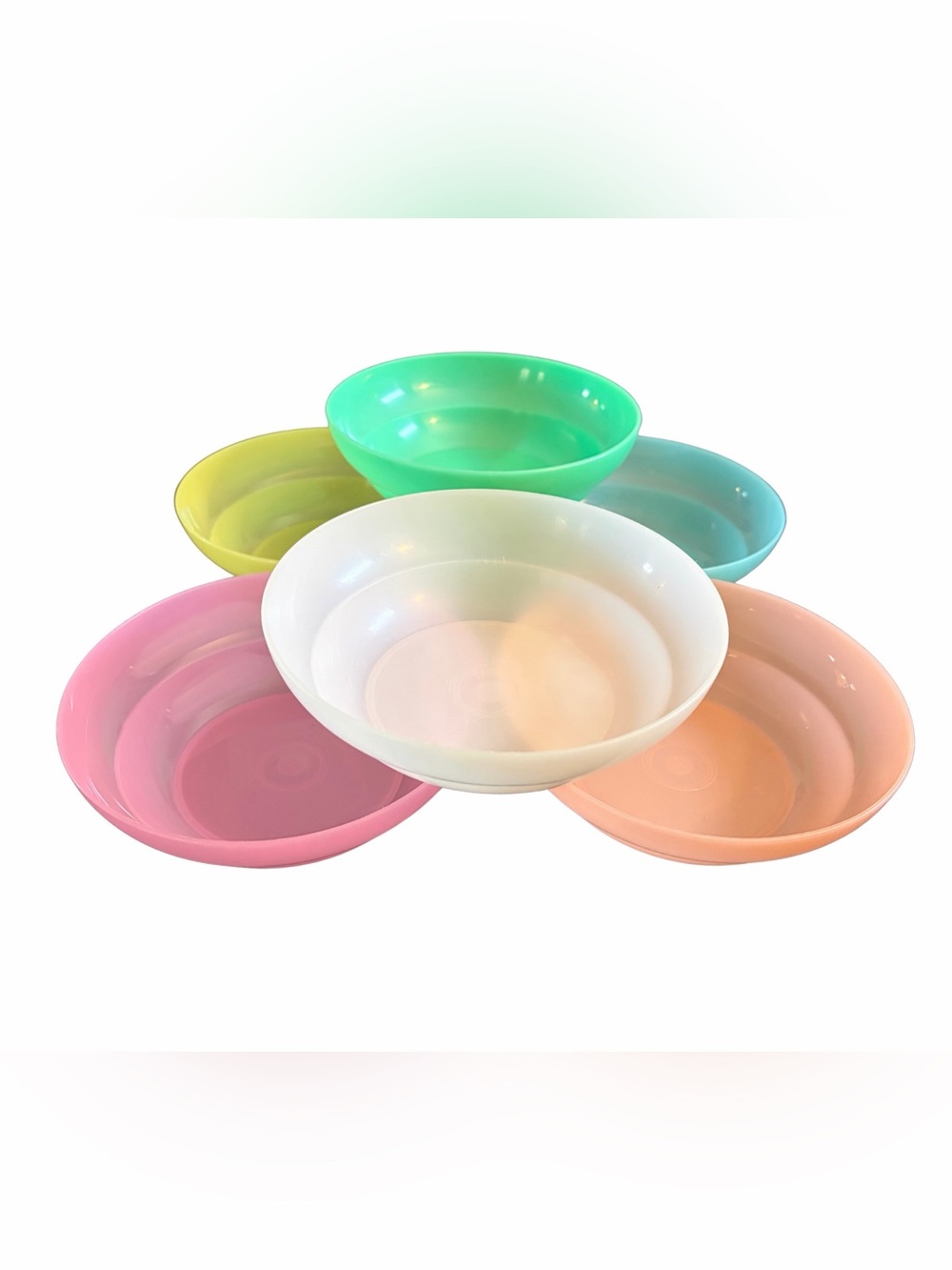 Vintage Mid-Century Tupperware Plastic Pastel 6” Mini Bowls Set of (6)